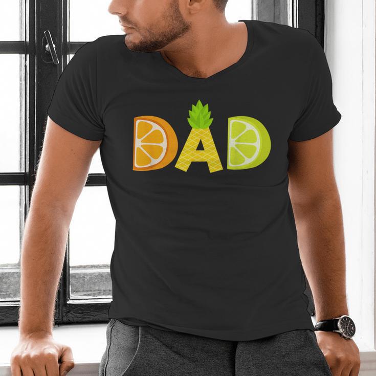 Dad Fruitarian Lover Summer Father Fruit Slice Men's V-Neck T-Shirt