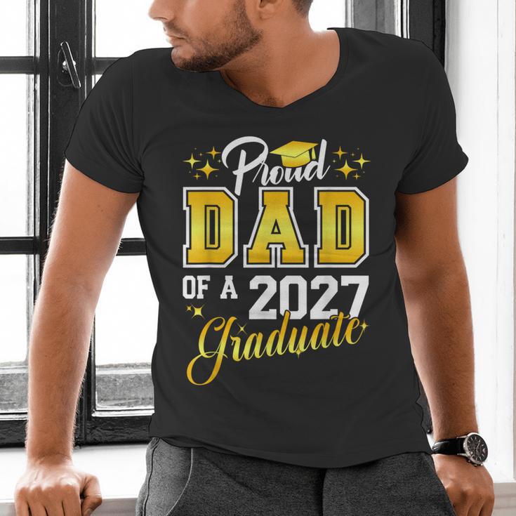 Dad Graduation Senior 2027 Proud Dad Of a 2027 Graduate Men's V-Neck T-Shirt