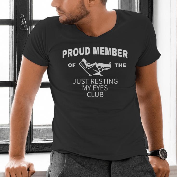 Dad Just Resting My Eyes Fathers Day Humor Men Men's V-Neck T-Shirt