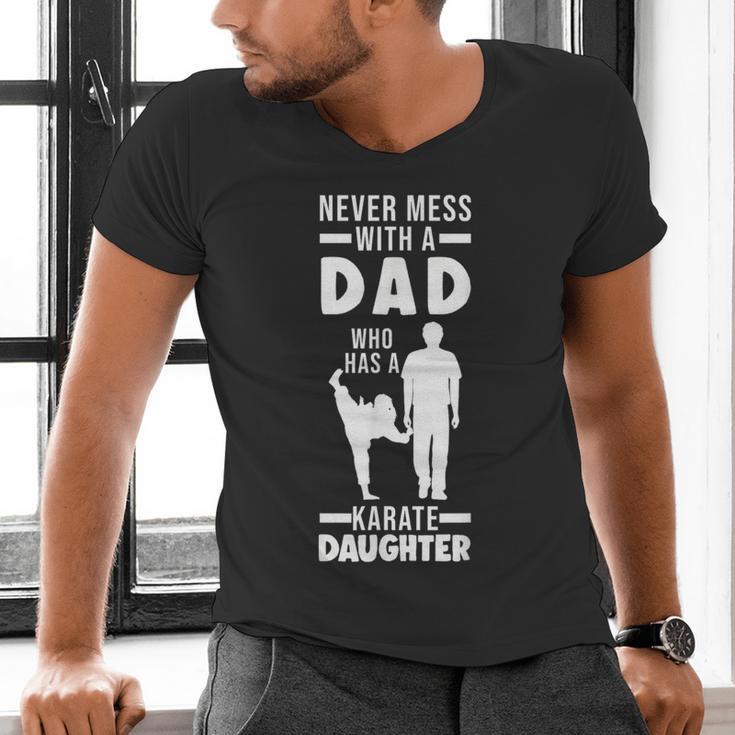 Dad Who Has a Karate Daughter Dad & Daughter Men's V-Neck T-Shirt