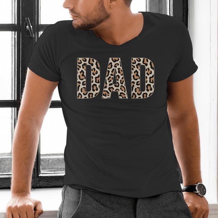 Dad Leopard Print Fathers Day Men's V-Neck T-Shirt