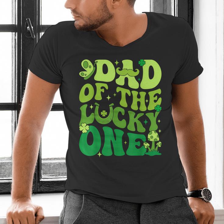 Dad Of The Lucky One Saint Patrick's Day Children Birthday Men's V-Neck T-Shirt Dad Of The Lucky One Saint Patrick's Day Children Birthday Men's V-Neck T-Shirt