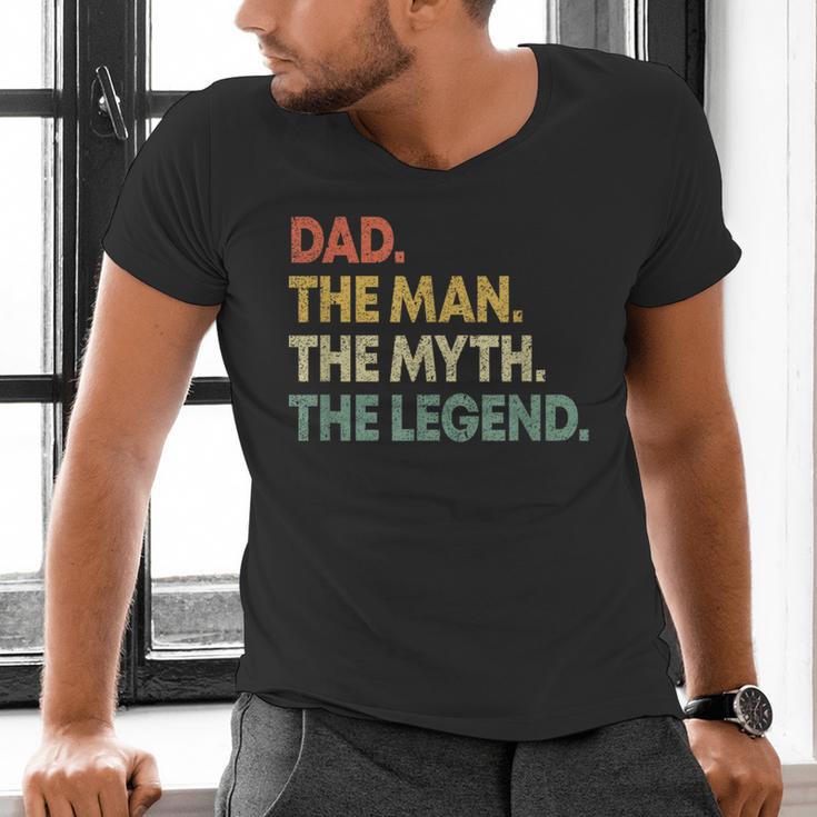 Dad The Man The Myth The Legend Men Dad Father's Day Men's V-Neck T-Shirt