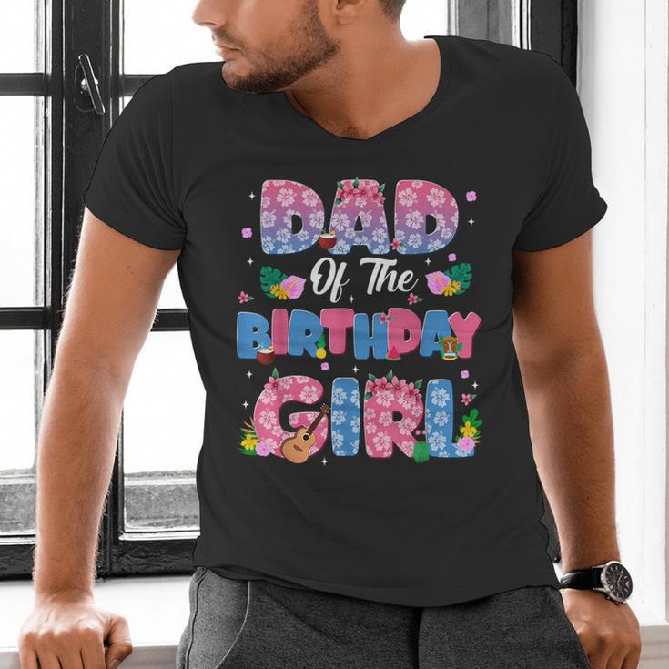 Dad And Mom Of The Birthday Girl Party Decor Family Matching Men's V-Neck T-Shirt