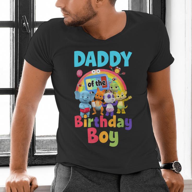 Dad And Mom Daddy Of The Birthday Boy Family Party Decor Men's V-Neck T-Shirt
