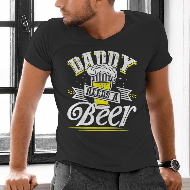 Dad Needs A Beer Button Up Shirts Beer Drinking Lover Men's V-Neck T-Shirt