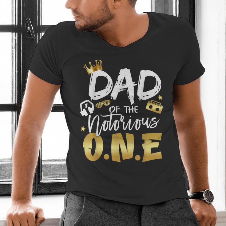 Dad Of The Notorious One Old School 1st Hip Hop Birthday Men's V-Neck T-Shirt
