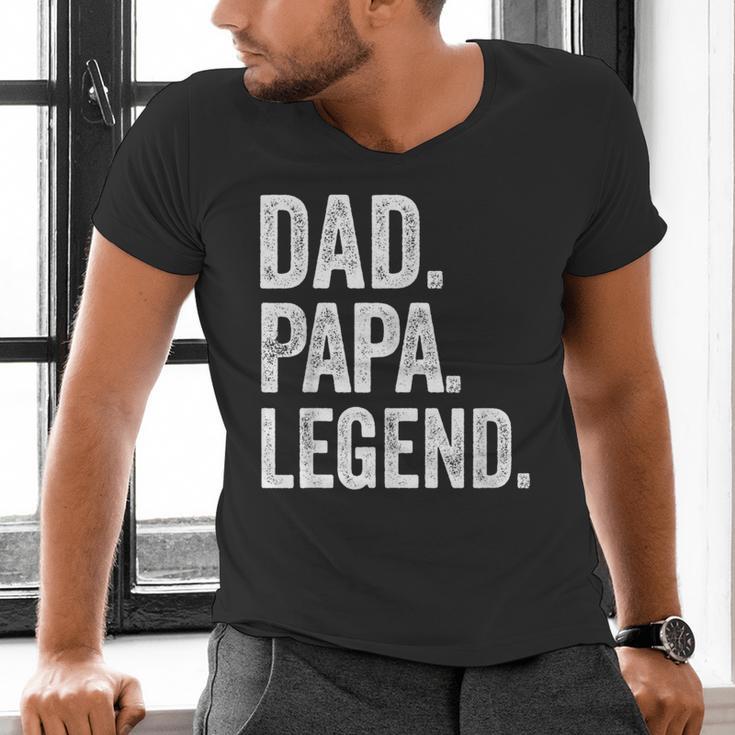 Dad Papa Legend Vintage Distressed Bold Papa Graphic Men's V-Neck T-Shirt Dad Papa Legend Vintage Distressed Bold Papa Graphic Men's V-Neck T-Shirt