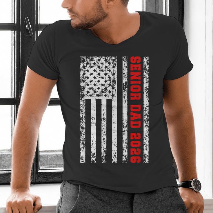 Dad Senior 2026 Proud Dad Of A Class Of 2026 Graduate Flag Men's V-Neck T-Shirt
