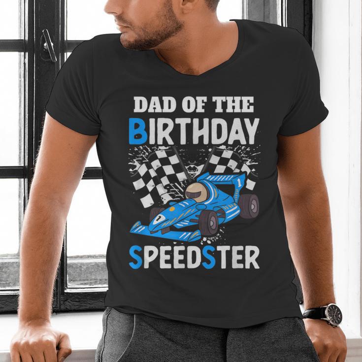 Dad Shirt Two Fast Two Curious Racing Cars Birthday Men's V-Neck T-Shirt