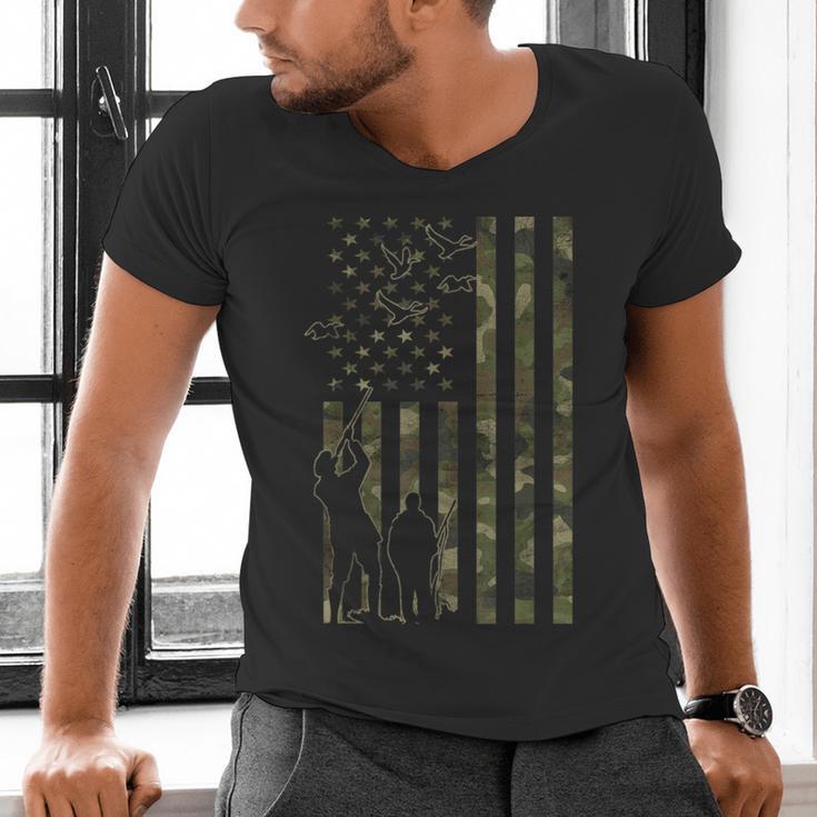 Dad And Son Duck Hunting Father And Son Matching Hunting Men's V-Neck T-Shirt