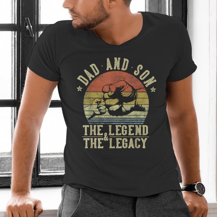 Dad And Son The Legend And The Legacy Dad Men's V-Neck T-Shirt