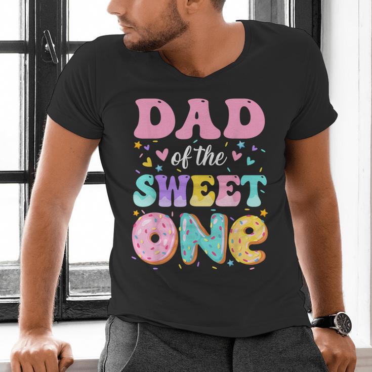 Dad Of The Sweet One 1st Birthday Donut Bday Party Men's V-Neck T-Shirt Dad Of The Sweet One 1st Birthday Donut Bday Party Men's V-Neck T-Shirt