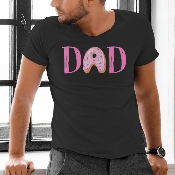 Dad Of The Sweet One Birthday Donut Girl 1st Birthday Men's V-Neck T-Shirt