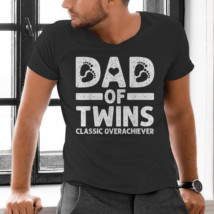 Dad Of Twins Classic Overachiever Cool Twin Dad Men's V-Neck T-Shirt