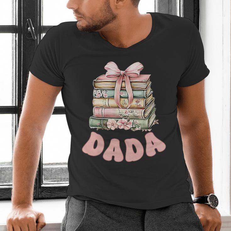Dada Book First Chapter Birthday Family Matching Party Men's V-Neck T-Shirt Dada Book First Chapter Birthday Family Matching Party Men's V-Neck T-Shirt