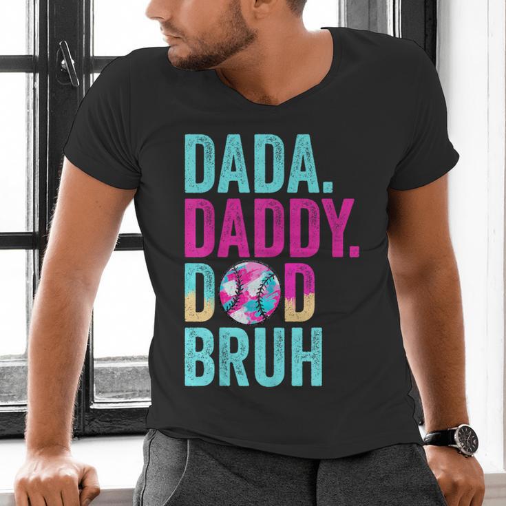 Dada Daddy Dad Bruh Baseball Drip Ice Cream Dad Bruh Men's V-Neck T-Shirt