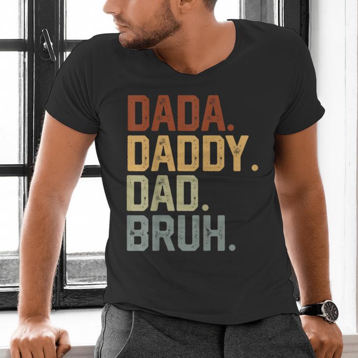 Dada Daddy Dad Bruh Retro Vintage Fathers Day Vintage Men's V-Neck T-Shirt