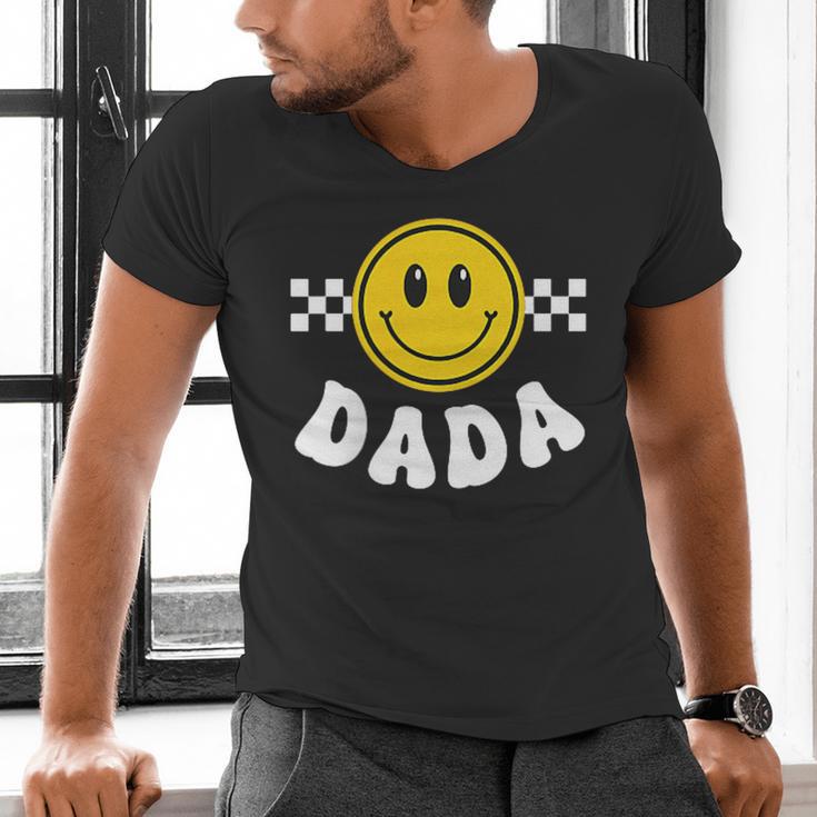 Dada One Happy Dude Birthday Theme 1st Family Matching Mom Men's V-Neck T-Shirt