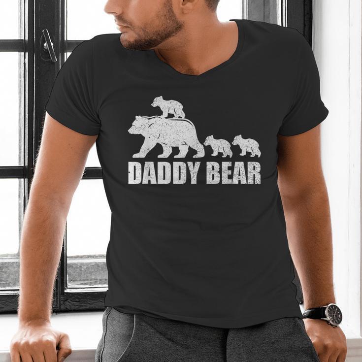 Daddy Bear 3 Cubs Shirt Daddy Bear 3 Kids Tshirt Dad 3 Kids Men's V-Neck T-Shirt