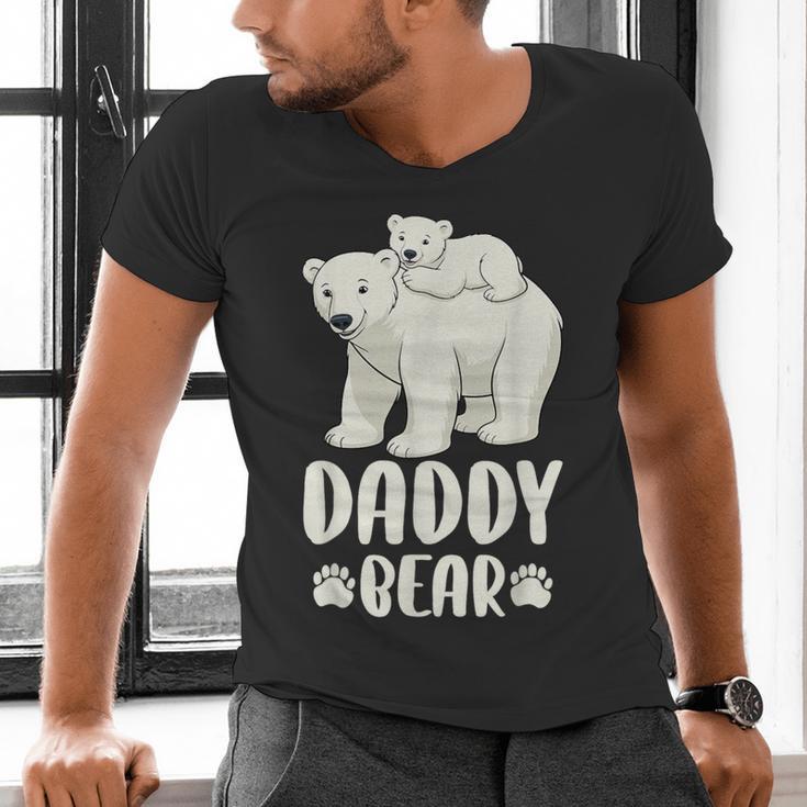 Daddy Bear And Cub Polar Bear Men's V-Neck T-Shirt