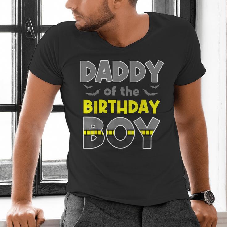 Daddy Of The Birthday Boy Bat Family Party Theme Boys Men's V-Neck T-Shirt