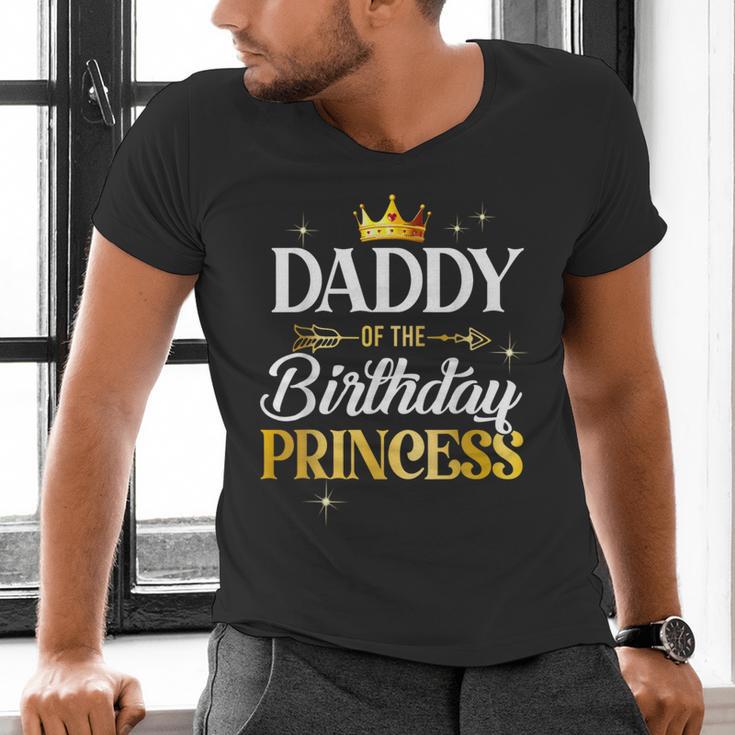 Daddy Of The Birthday Princess Girl Party Matching Family Men's V-Neck T-Shirt