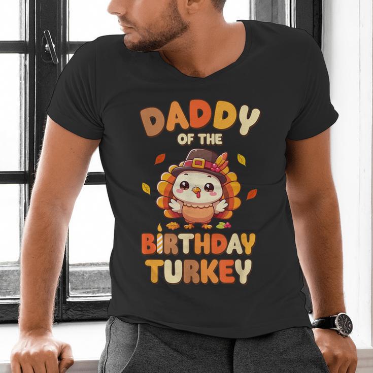 Daddy Of The Birthday Turkey Family 1st Birthday Boy Men's V-Neck T-Shirt