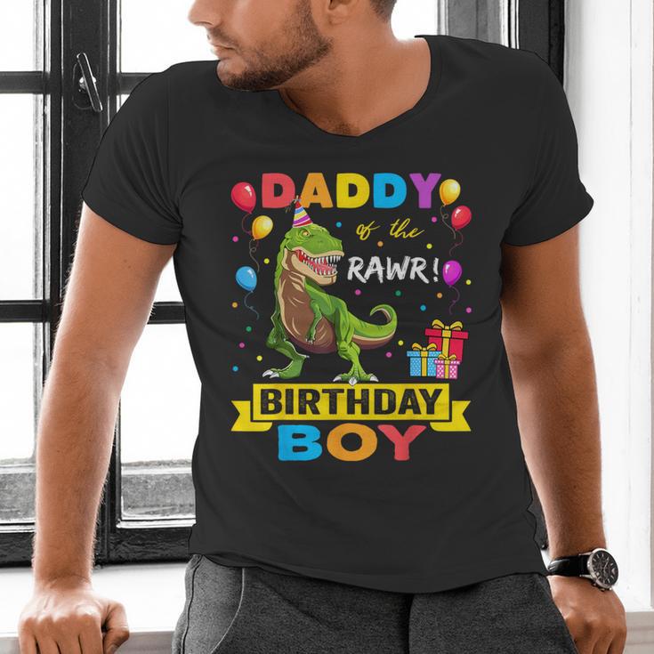 Daddy Dinosaur Shirt Cute Birthday Boy Family Apparel Men's V-Neck T-Shirt Daddy Dinosaur Shirt Cute Birthday Boy Family Apparel Men's V-Neck T-Shirt