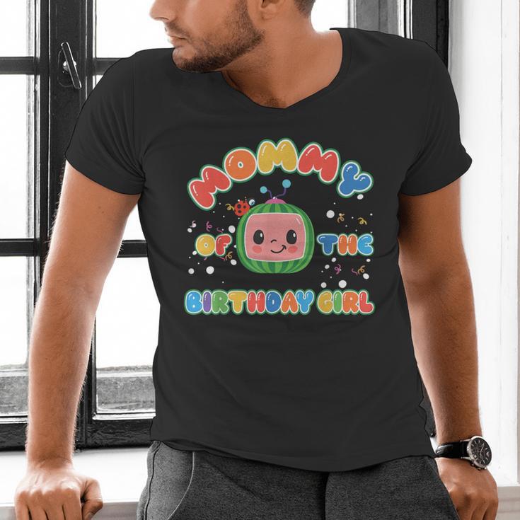 Daddy Mommy Of The Birthday Girl Melon Family Matching Men's V-Neck T-Shirt