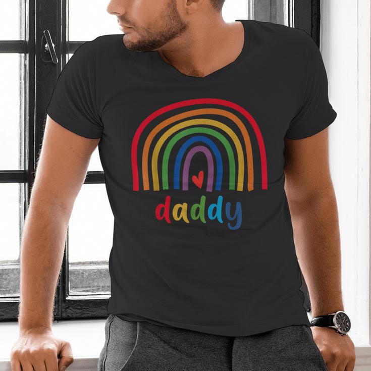 Daddy Rainbow For Women Men Family Matching Birthday Men's V-Neck T-Shirt