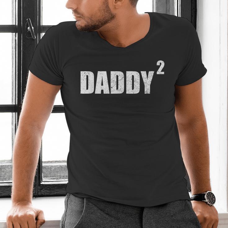 Daddy Squared Shirt 2 Second Pregnancy Announcement Shirt Men's V-Neck T-Shirt