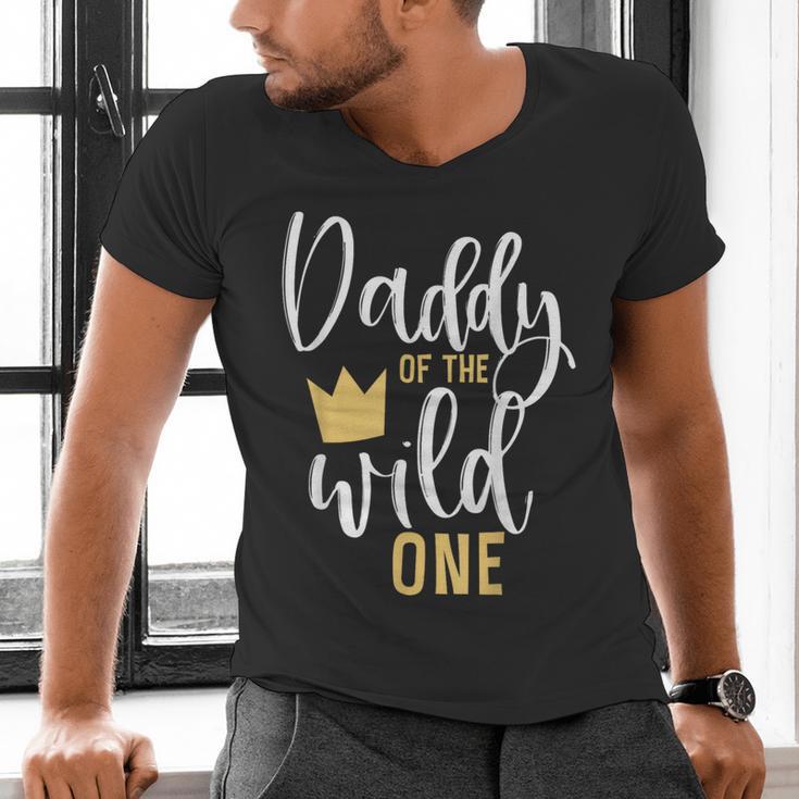 Daddy Of The Wild One Shirt 1st Birthday First Thing Dad Tee Men's V-Neck T-Shirt