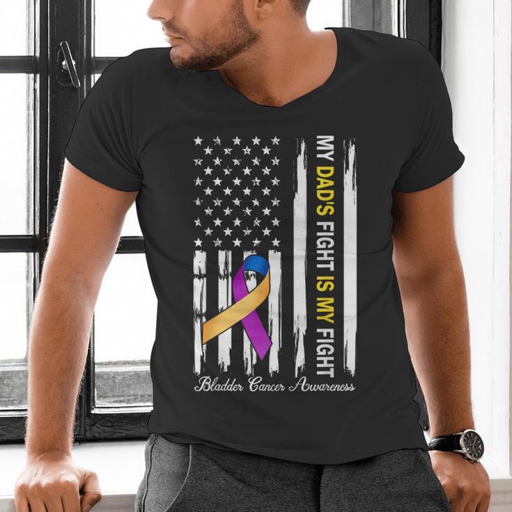 My Dad's Fight Is My Fight Bladder Cancer Awareness Men's V-Neck T-Shirt