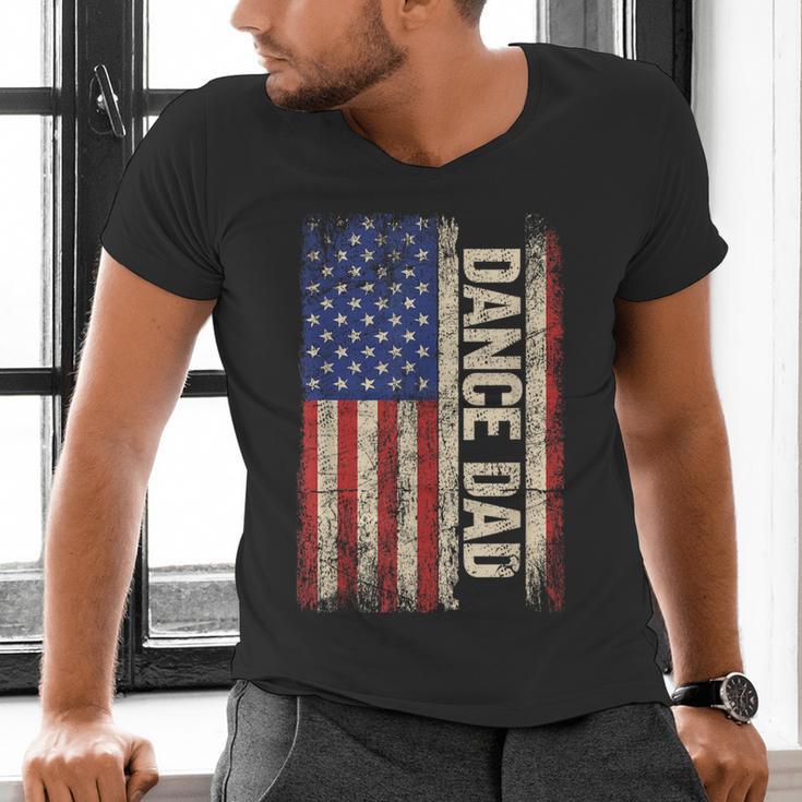 Dance Dad US American Flag Shirt Dancer Dancing Father Men Men's V-Neck T-Shirt