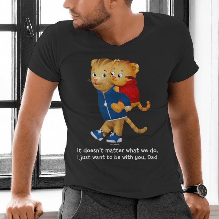 Daniel And Dad Tiger Dark Shirt Men's V-Neck T-Shirt