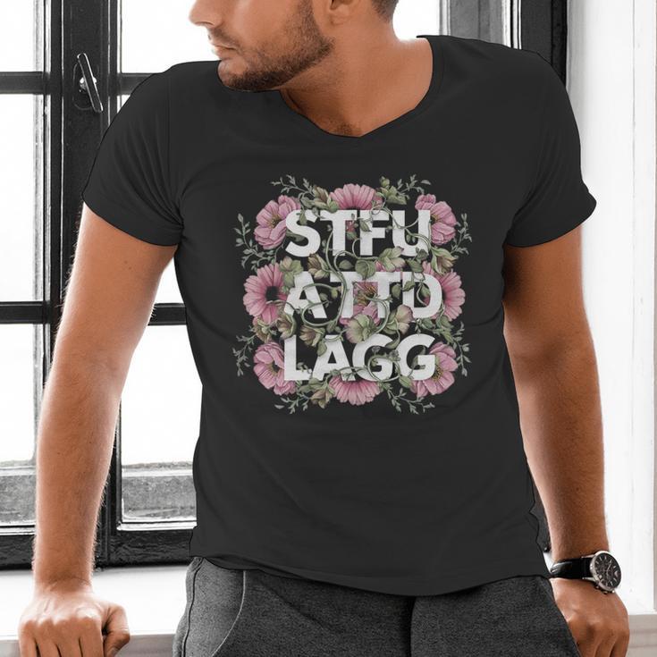Dark Romance Romantasy Book Lover Shadow Daddy STFUATTDLAGG Men's V-Neck T-Shirt Dark Romance Romantasy Book Lover Shadow Daddy STFUATTDLAGG Men's V-Neck T-Shirt