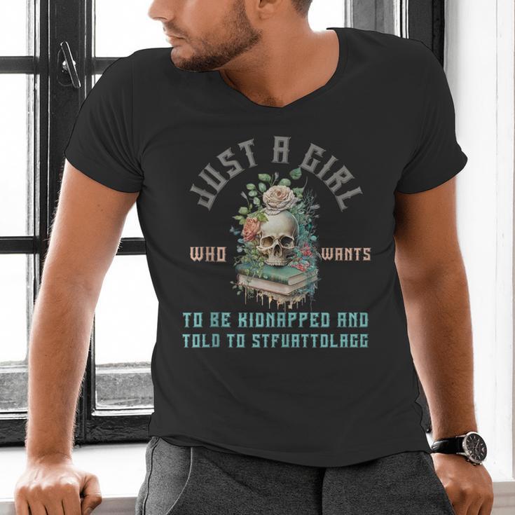 Dark Romance Women STFUATTDLAGG Smutt Book Merch Good Girl Men's V-Neck T-Shirt Dark Romance Women STFUATTDLAGG Smutt Book Merch Good Girl Men's V-Neck T-Shirt