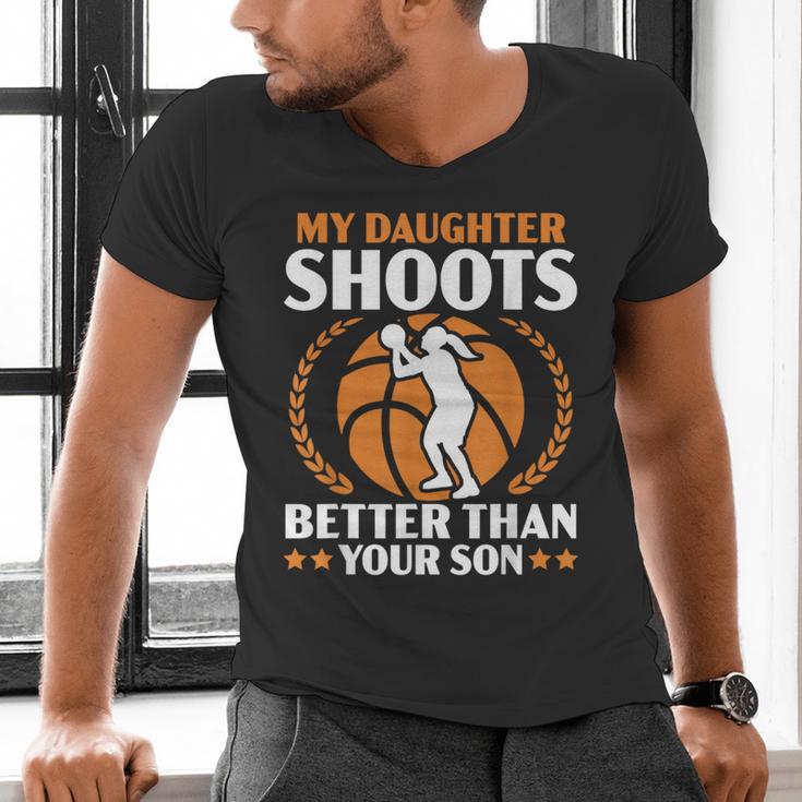 Daughter Basketball Sport Basketball Dad Mom Basketball Fan Men's V-Neck T-Shirt