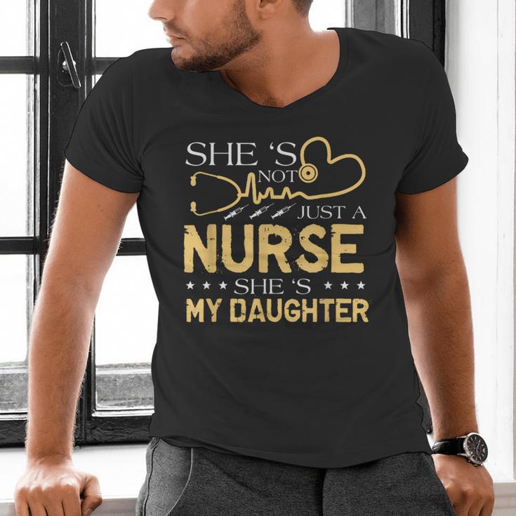 My Daughter Is A Nurse Proud Nurse's Mom Dad RN LPN Family Men's V-Neck T-Shirt