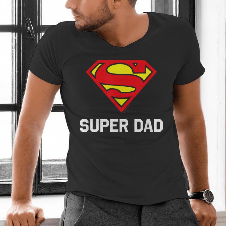 DC Comics Superman Father's Day Super Dad Logo Men's V-Neck T-Shirt