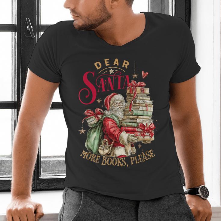 Dear Santa More Books Please Christmas Men's V-Neck T-Shirt