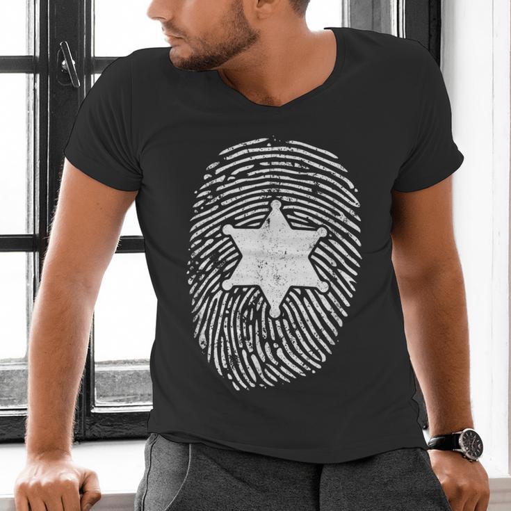 Deputy Sheriff DNA Sheriff Graduation 6 Star Badge Men's V-Neck T-Shirt