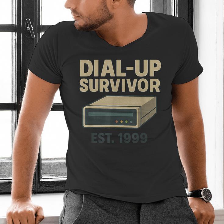 Dial Up Survivor Retro 90s Internet Nostalgia Men's V-Neck T-Shirt