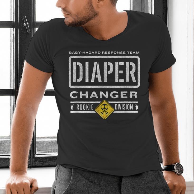 Diaper Changer Duty Expecting Baby New Dad Mom Men's V-Neck T-Shirt