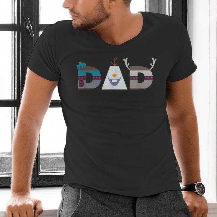 Disney Frozen Olaf Sven Kristoff Father’s Day Birthday Dad Men's V-Neck T-Shirt