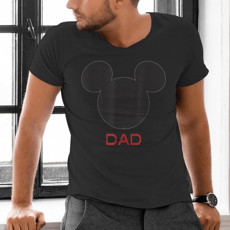 Disney Mickey Mouse Dad Family Small Men's V-Neck T-Shirt