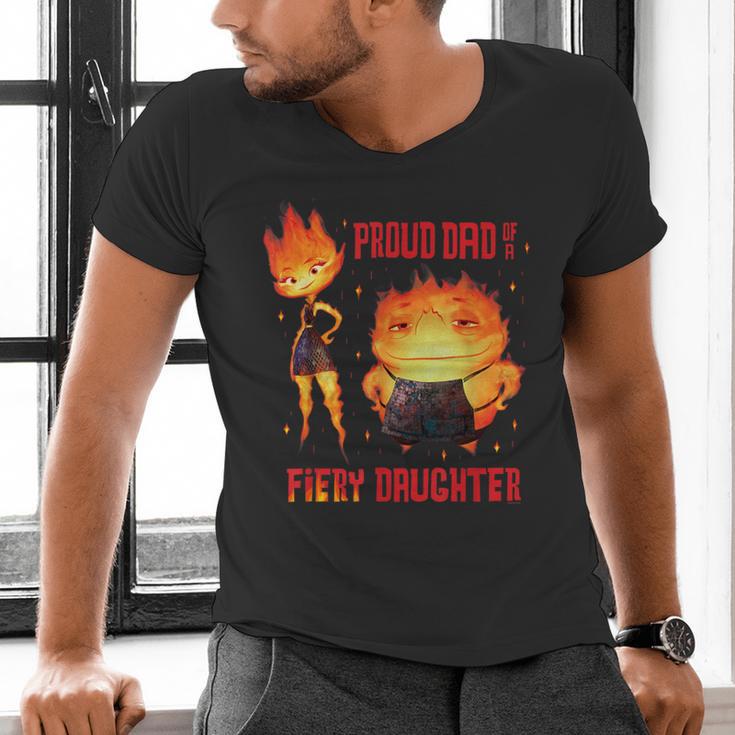Disney And Pixar’s Elemental Proud Dad Of a Fiery Daughter Men's V-Neck T-Shirt