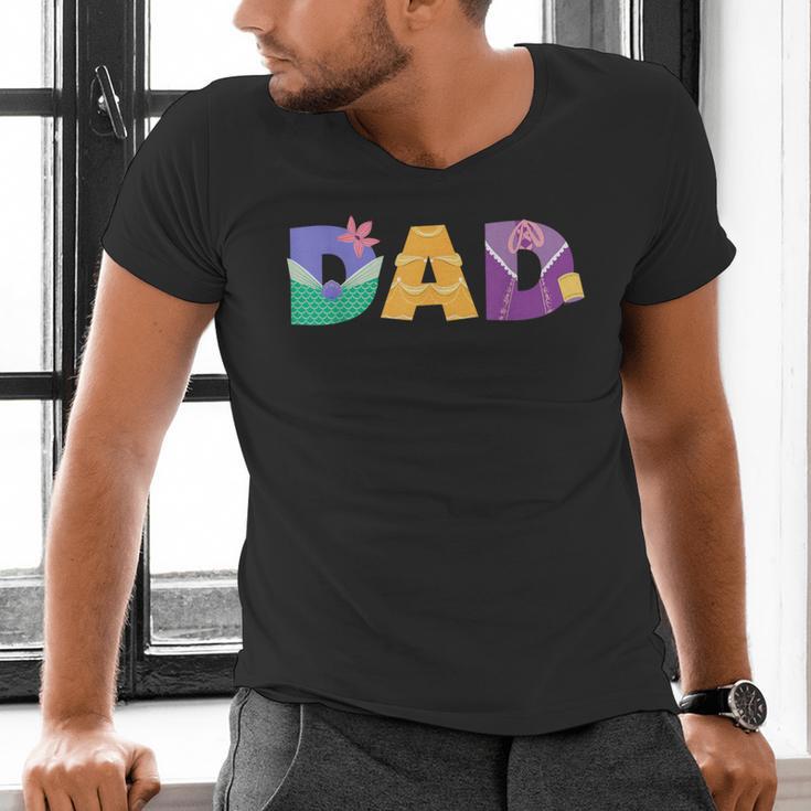 Disney Princess Dad Father’s Day Birthday Men's V-Neck T-Shirt