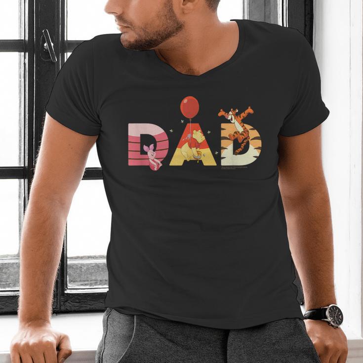 Disney Winnie The Pooh And Friends Dad Father's Day Birthday Men's V-Neck T-Shirt